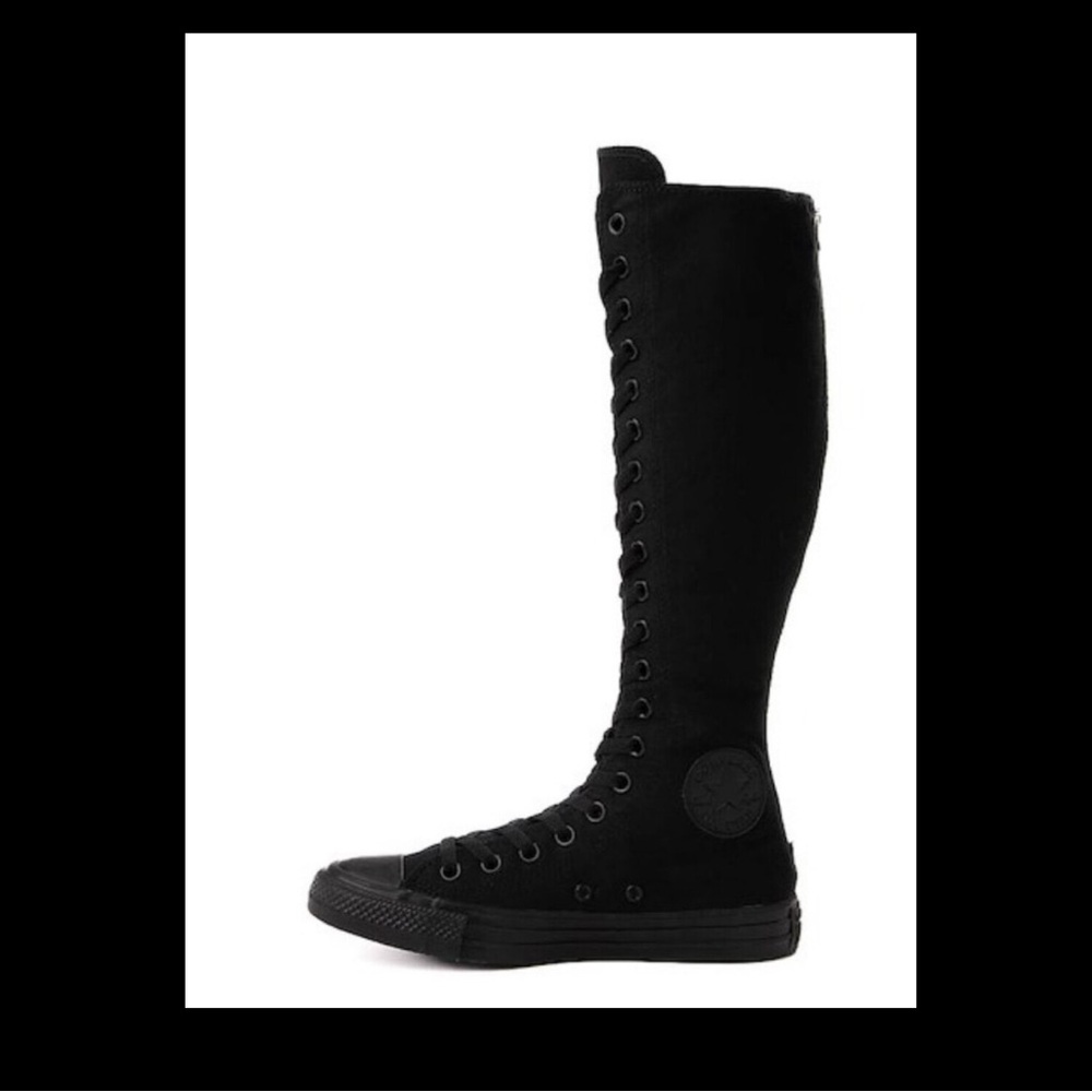 Converse Chuck Taylor All Star Black Monochrome XX-Hi lace up knee high sneakers